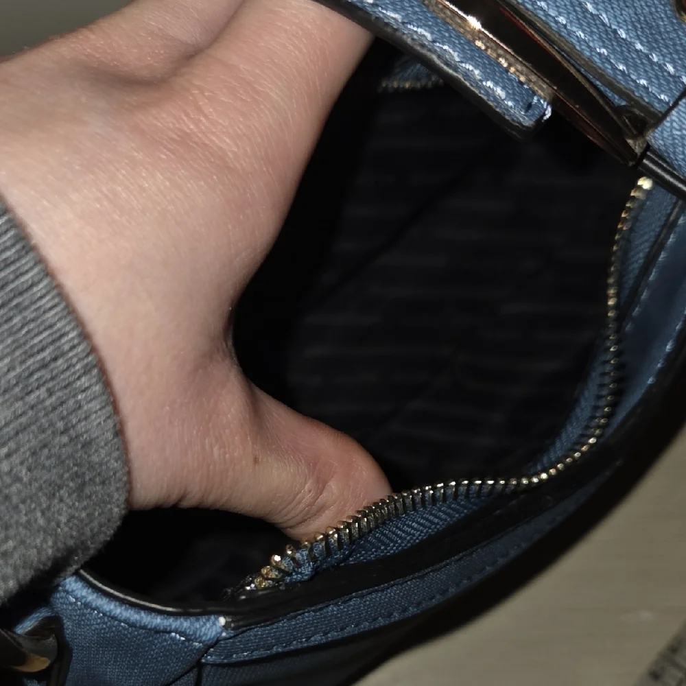 ALDO Navy Shoulder Bag with Gold Hardware and Red Bandana Accent - Picture 4 of 4